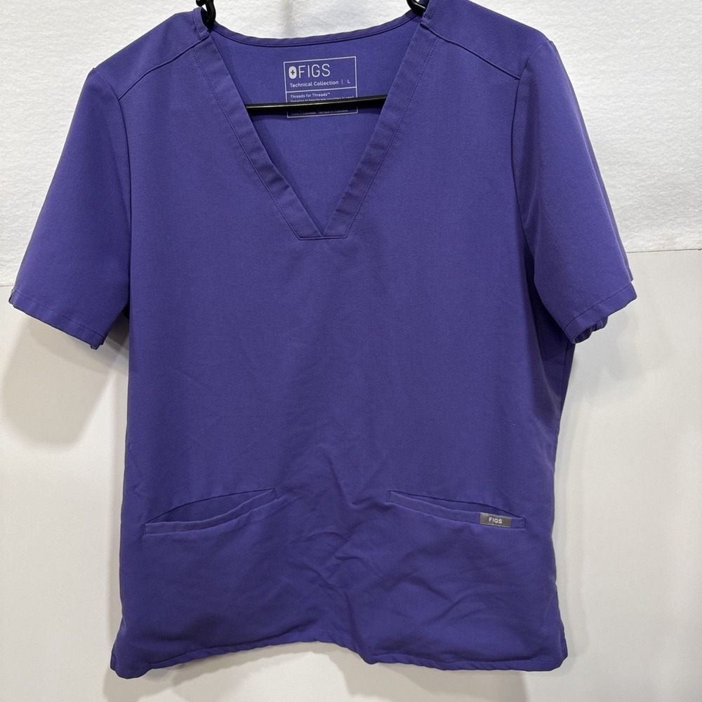 Figs Technical Collection Scrub Top light, purple lilac Women's Size Large